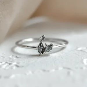 Gold jewelry set with salt and pepper diamonds in cluster style SHIRLEY  Thumbnail