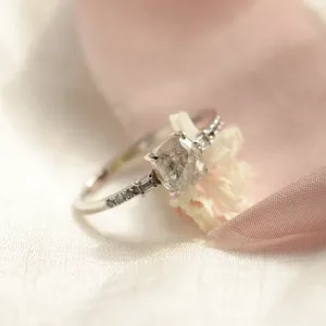 Gold ring with gray diamond salt and pepper CATERINA Thumbnail