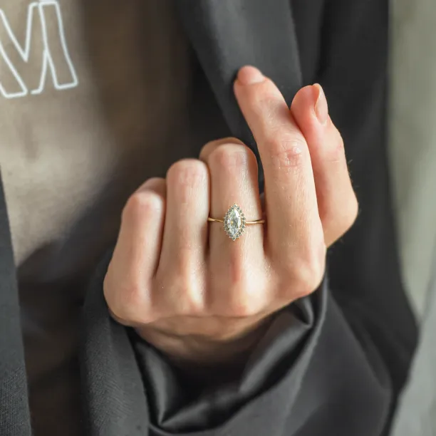 Halo engagement ring with marquise diamond JULIA Image