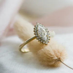 Halo engagement ring with marquise diamond JULIA Thumbnail