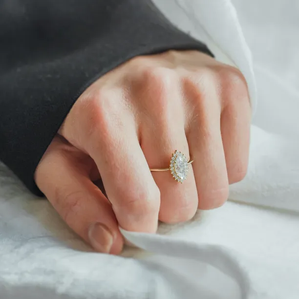 Halo engagement ring with marquise diamond JULIA Image