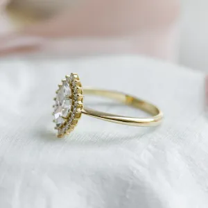 Halo engagement ring with marquise diamond JULIA Thumbnail