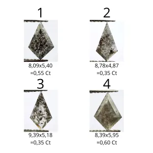 Minimalist kite salt and pepper diamond ring DAKOTA Thumbnail
