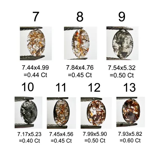 Gold ring with oval salt and pepper diamond OLLY Image