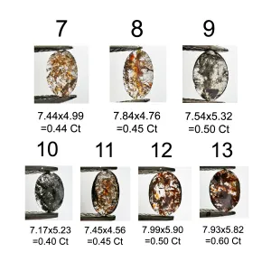 Gold ring with oval salt and pepper diamond OLLY Thumbnail