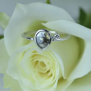 MICHELLE gold ring with salt and pepper diamond 0.6ct Thumbnail