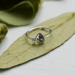 MICHELLE gold ring with salt and pepper diamond 0.6ct Thumbnail