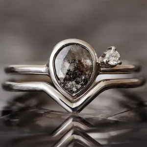 MICHELLE gold ring with salt and pepper diamond 0.6ct Thumbnail