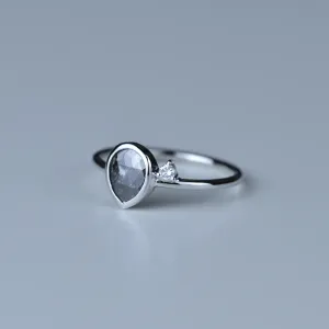 MICHELLE gold ring with salt and pepper diamond 0.6ct Thumbnail