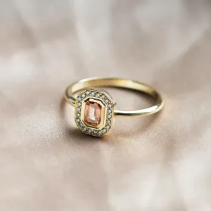 Art deco pink lab grown diamond engagement ring MOANA Thumbnail
