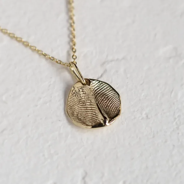 Gold necklace with custom fingerprint PALMER Image