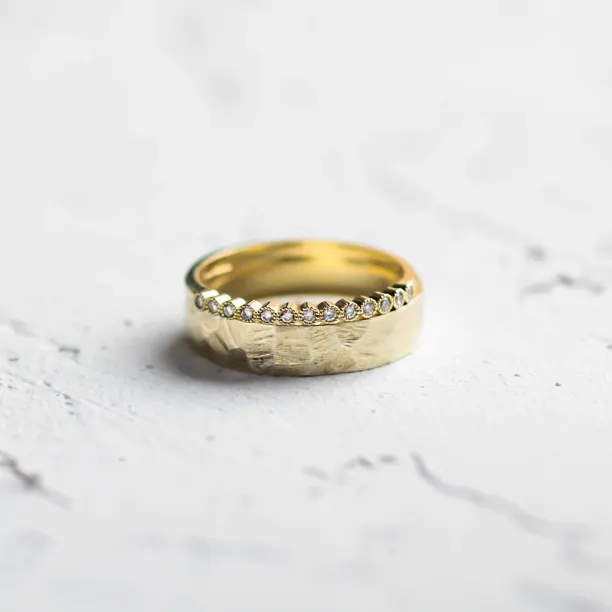Original wedding rings with diamonds PAIR Image