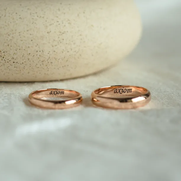 D-SHAPE wedding red gold rings ALASKA Image