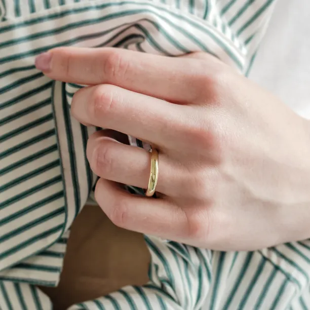 D-SHAPE wedding red gold rings ALASKA Image