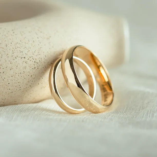 D-SHAPE wedding red gold rings ALASKA Image