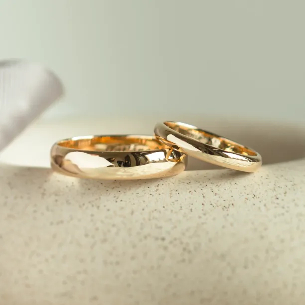 D-SHAPE wedding red gold rings ALASKA Image