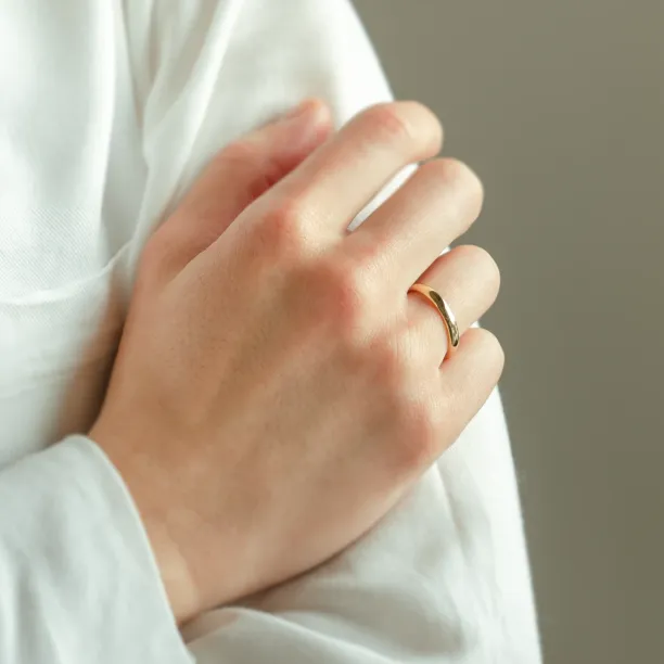 D-SHAPE wedding red gold rings ALASKA Image