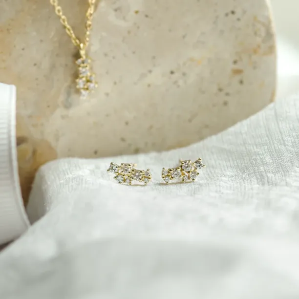 Diamond cluster earrings ELIN Image