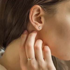 Gold earrings with diamonds in cluster style ZOYA Thumbnail