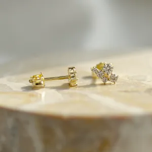 Gold earrings with diamonds in cluster style ZOYA Thumbnail