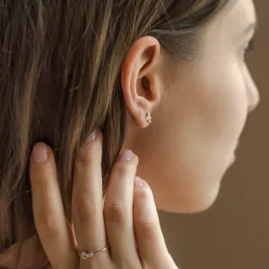 Gold earrings with diamonds in cluster style ZOYA Thumbnail