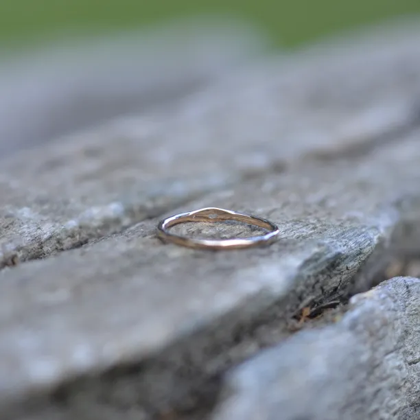 Gold ring with diamond with engraving heart VENI Image