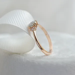 Gold engagement ring with pavé diamonds BIRDIE Thumbnail