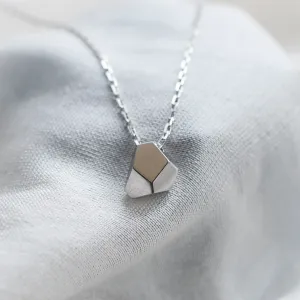 Solid gold necklace with faceted pendant RISO Thumbnail
