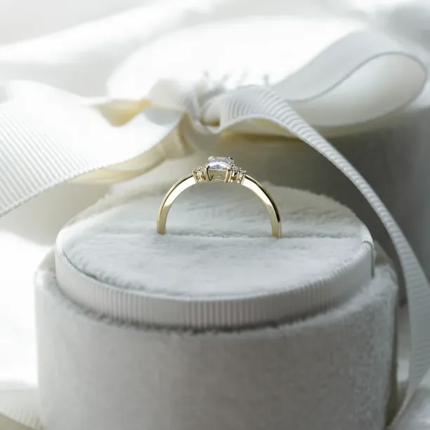 Elegant engagement ring with moissanites BIBIANA Image