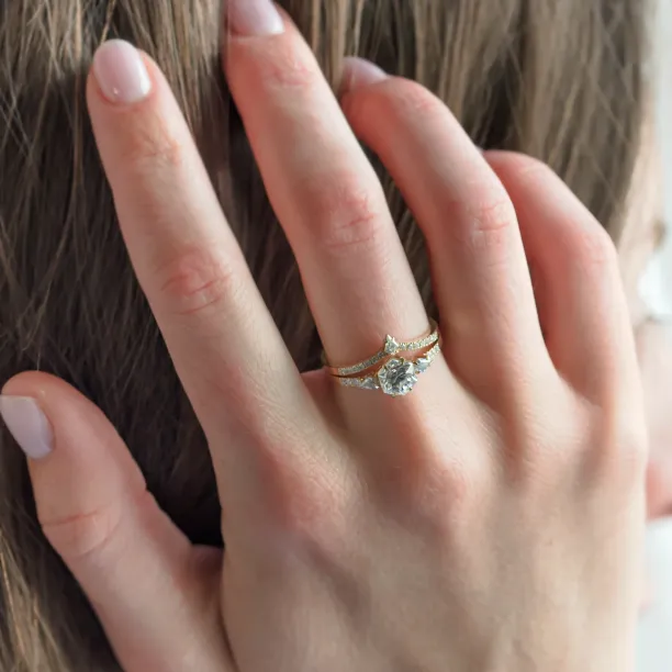 Elegant wedding set with moissanites HARPER Image