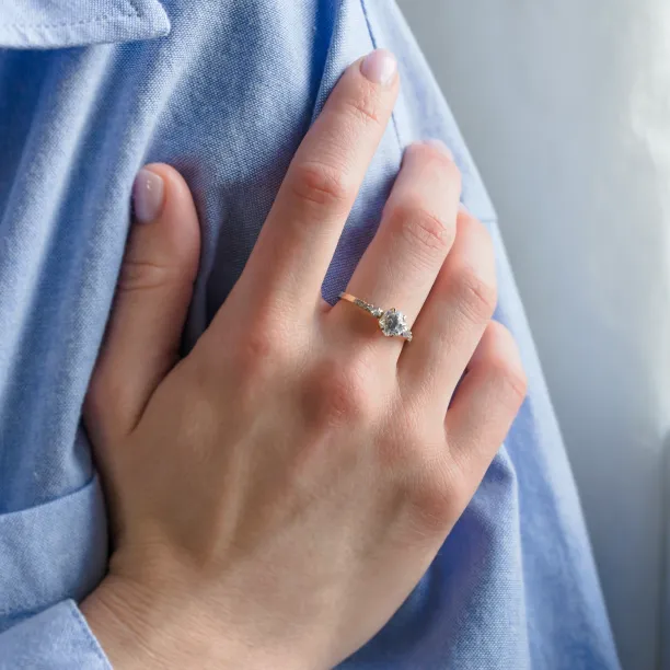 Elegant wedding set with moissanites HARPER Image