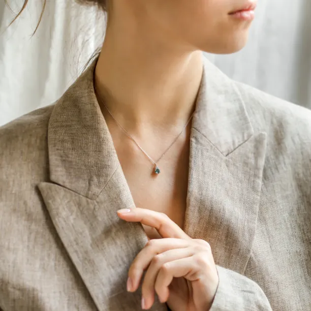 Gold emerald and diamond pendant LANA Image