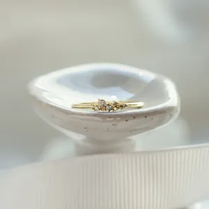 Gold ring with salt and pepper diamonds CLUSTER Thumbnail