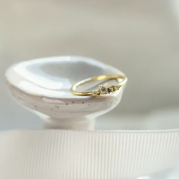 Gold ring with salt and pepper diamonds CLUSTER Image