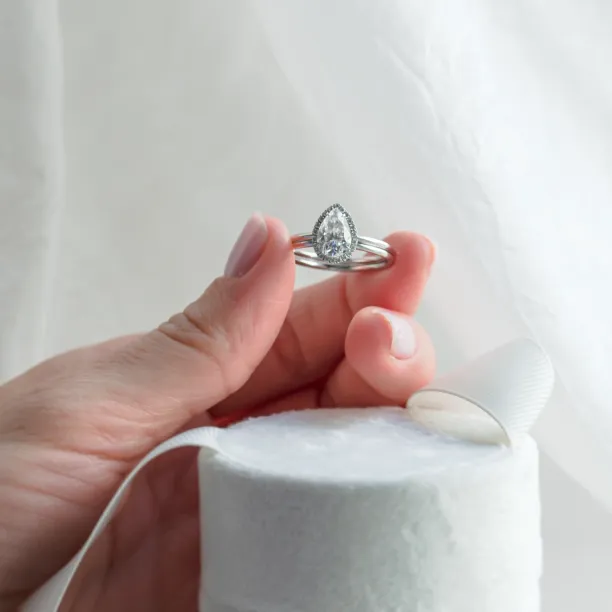 Luxury engagement set with moissanites KIMBER Image