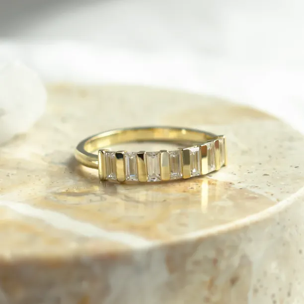Unique baguette cut moissanite ring VANELLE Image