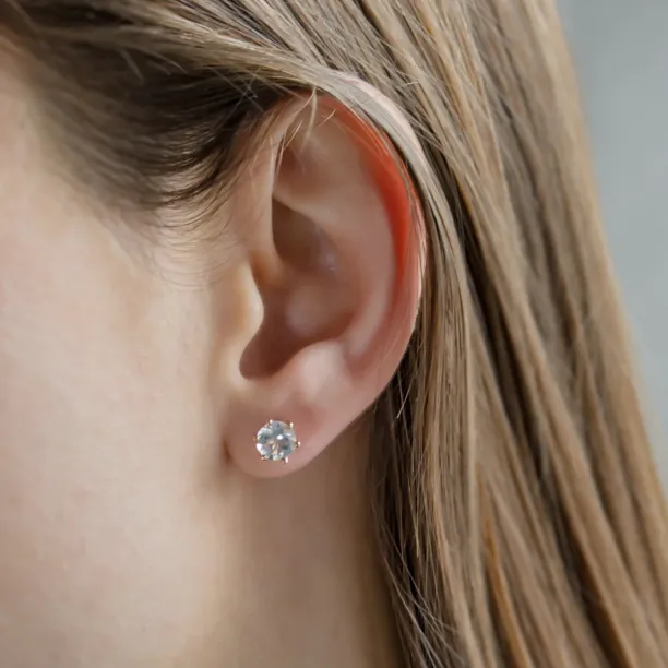 Stud earrings with white moonstone JULIET Image