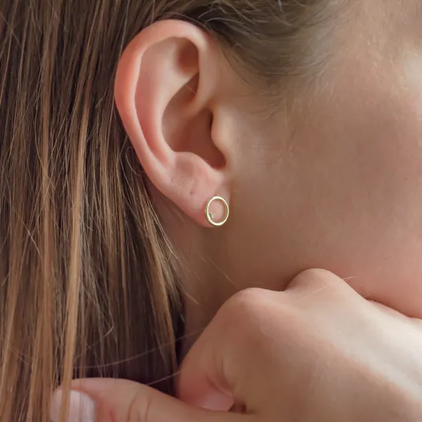 Gold karma earrings with diamonds GARURASANA Image