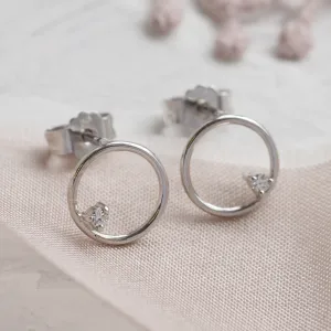 Gold karma earrings with diamonds GARURASANA Thumbnail