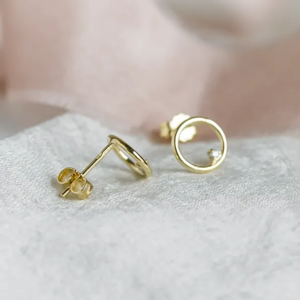 Gold karma earrings with diamonds GARURASANA Image