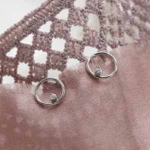 Gold karma earrings with diamonds GARURASANA Thumbnail