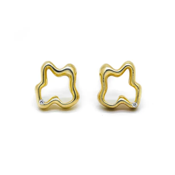 Irregular unique diamond earrings CLAUDINE Image
