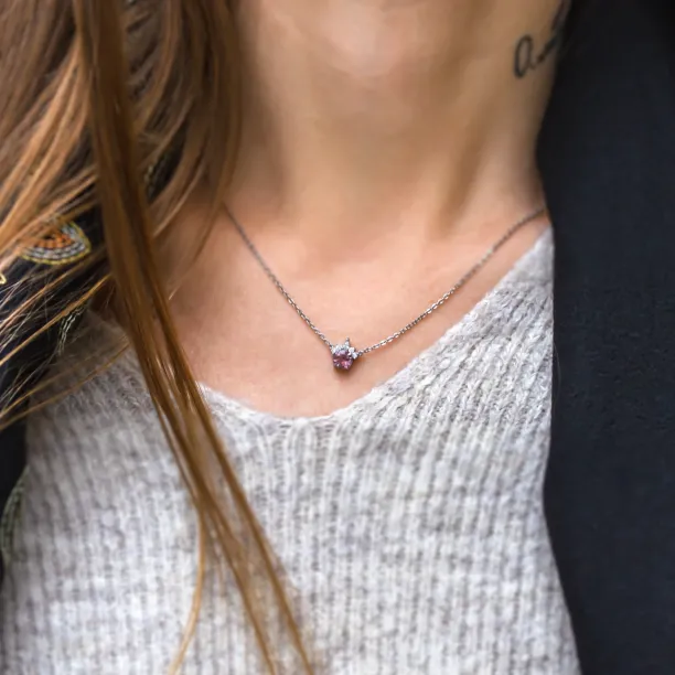 Gold necklace from mineral lepidocrocite and with diamonds PINKIE Image