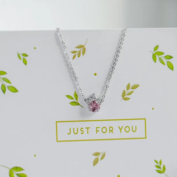 Gold necklace from mineral lepidocrocite and with diamonds PINKIE Image