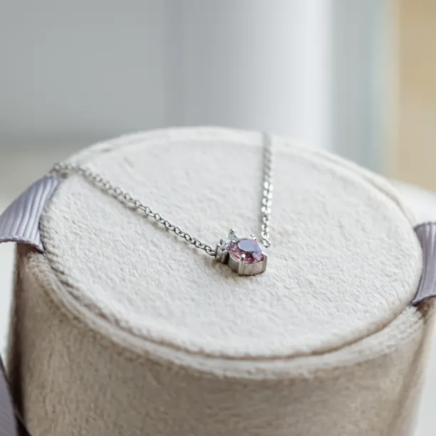Gold necklace from mineral lepidocrocite and with diamonds PINKIE Image