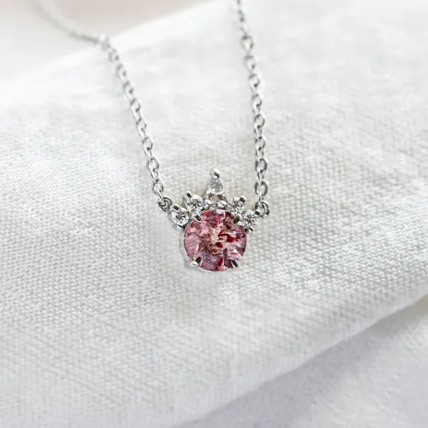 Gold necklace from mineral lepidocrocite and with diamonds PINKIE Image