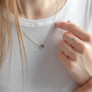 Gold neklace with salt and pepper diamonds ASTRAL Thumbnail