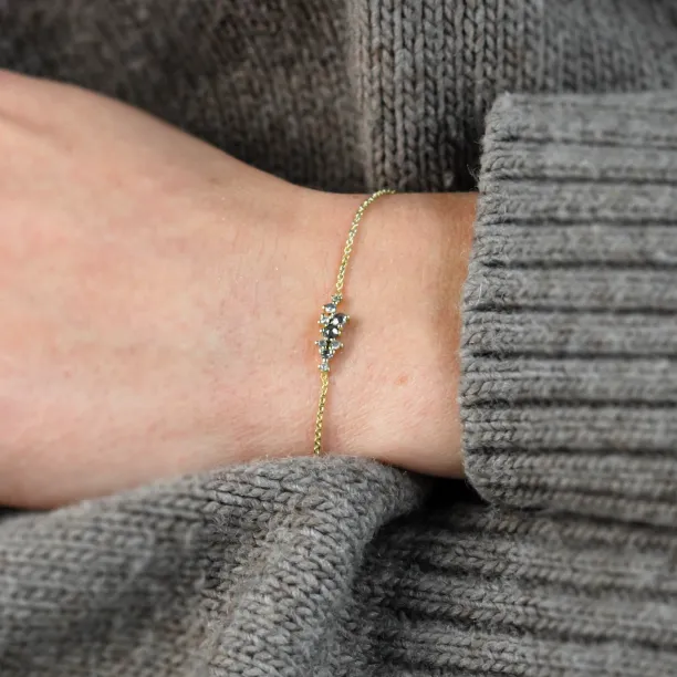 Gold bracelet with diamonds salt and pepper diamonds CLARE  Image