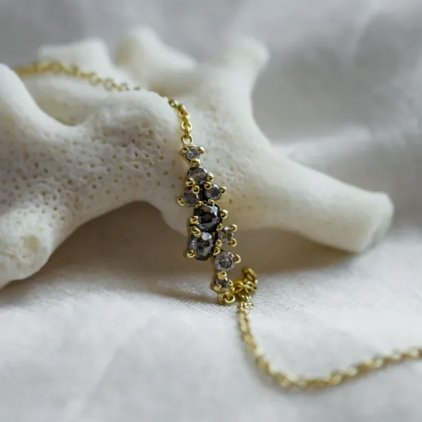 Gold bracelet with diamonds salt and pepper diamonds CLARE  Image