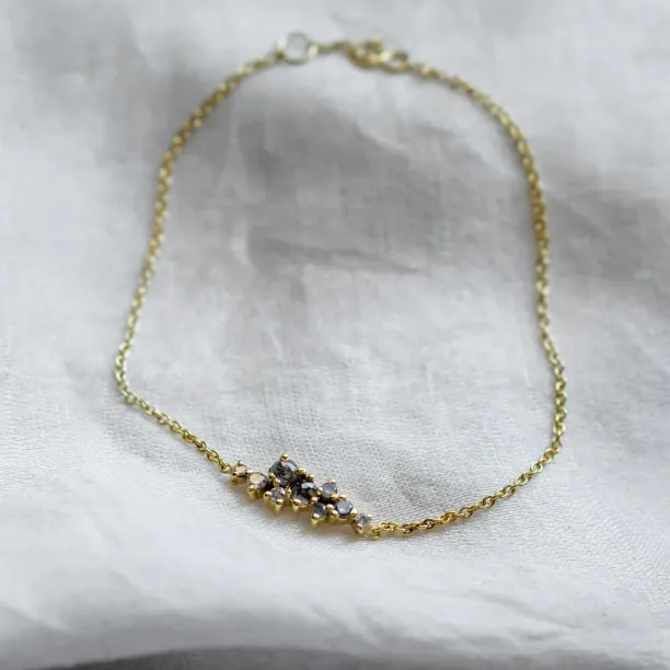 Gold bracelet with diamonds salt and pepper diamonds CLARE  Image